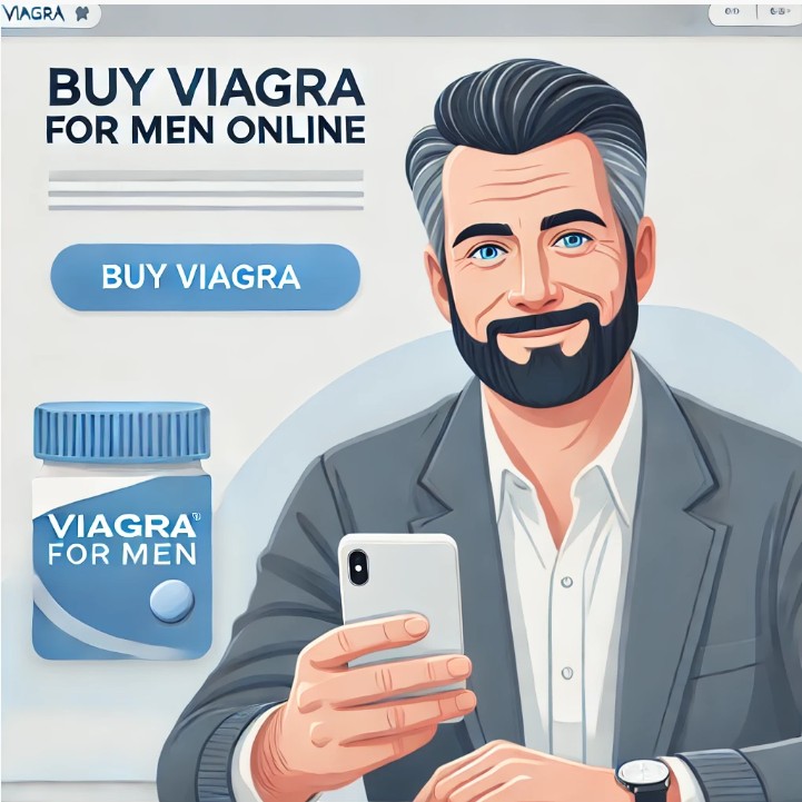 Buy Viagra for men online - Confident man with bottle