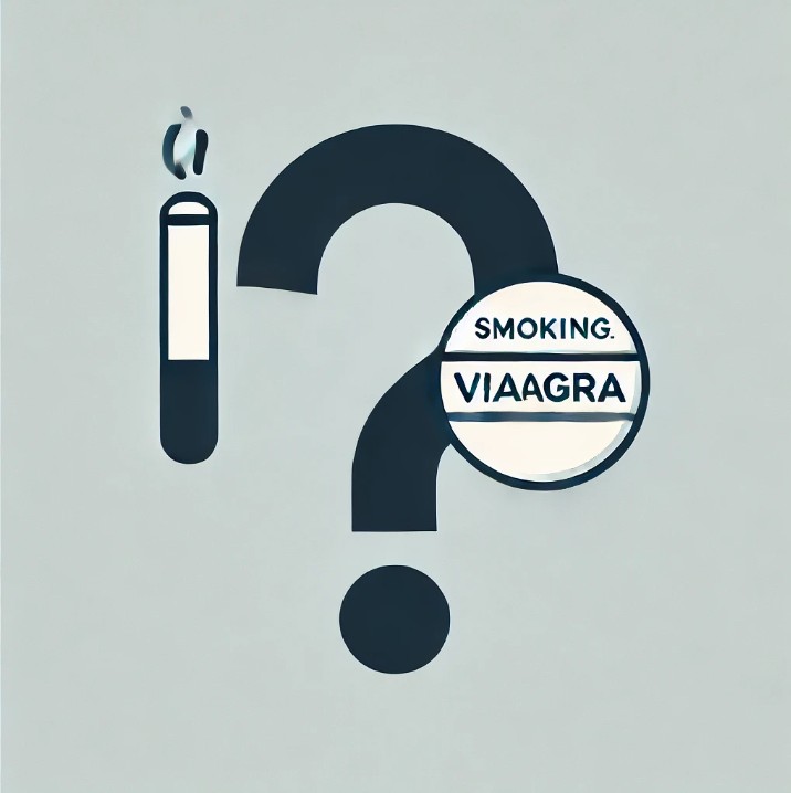 Cigarette symbolizing smoking and Viagra