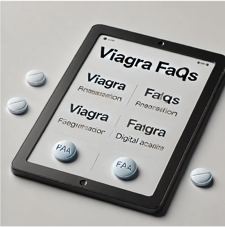 Digital device showing Viagra FAQs