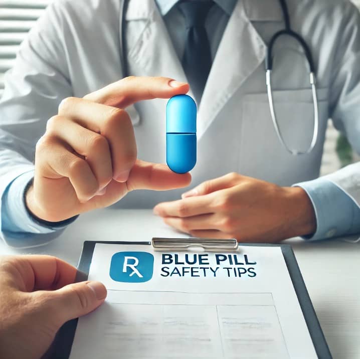 Doctor-explaining-blue-pills
