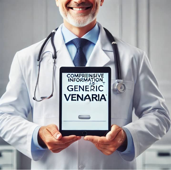 Doctor with information tablet