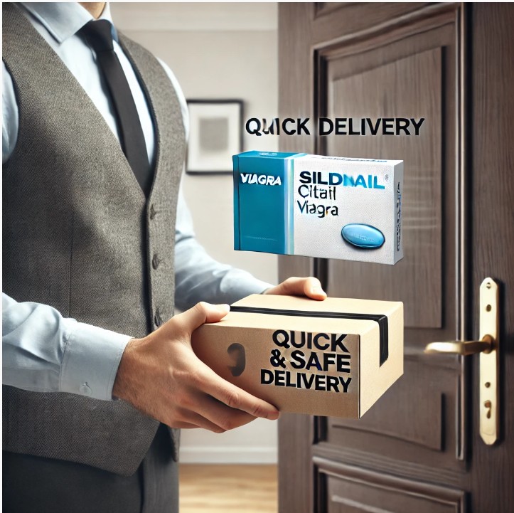 Man receiving discreet Sildenafil delivery