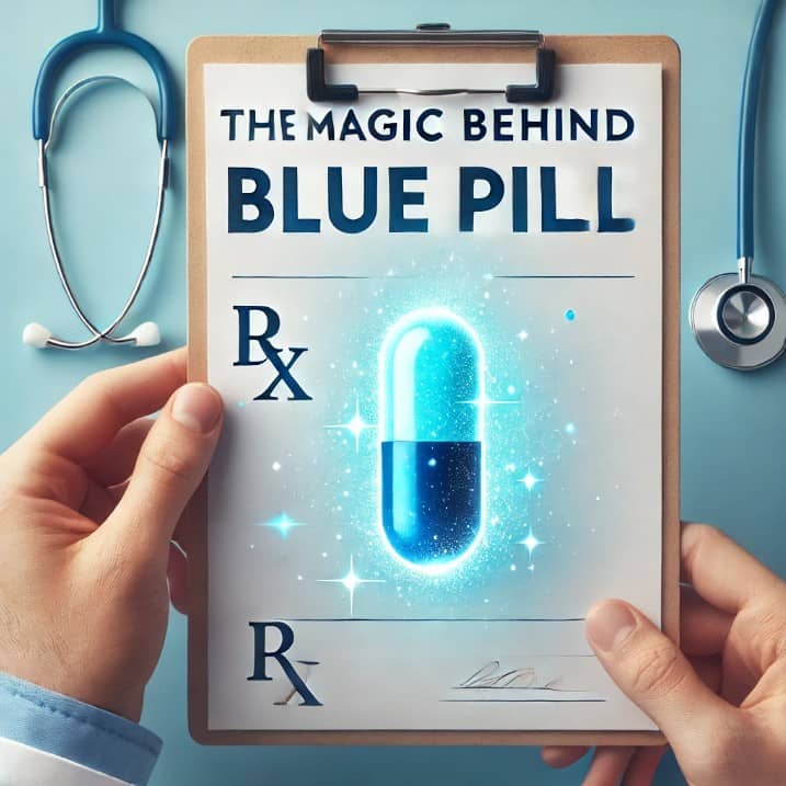 Sparkling blue pill magic