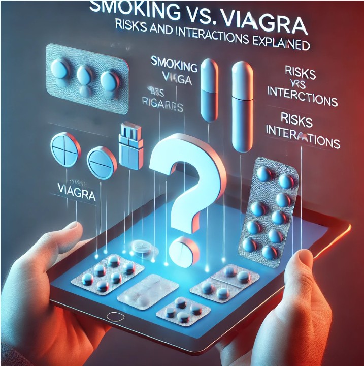 Tablet displaying Smoking vs Viagra question
