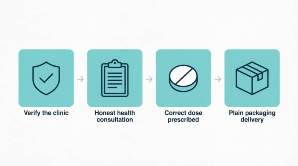 Four steps to order sildenafil online safely in the UK from clinic check to plain packaging delivery